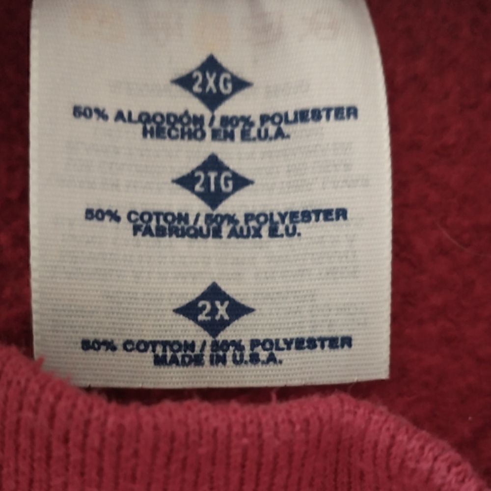 Vintage Jerzees USA Sweatshirt Unisex 2X Red Pullover XXL Athletic Men Women 90s - Picture 12 of 16